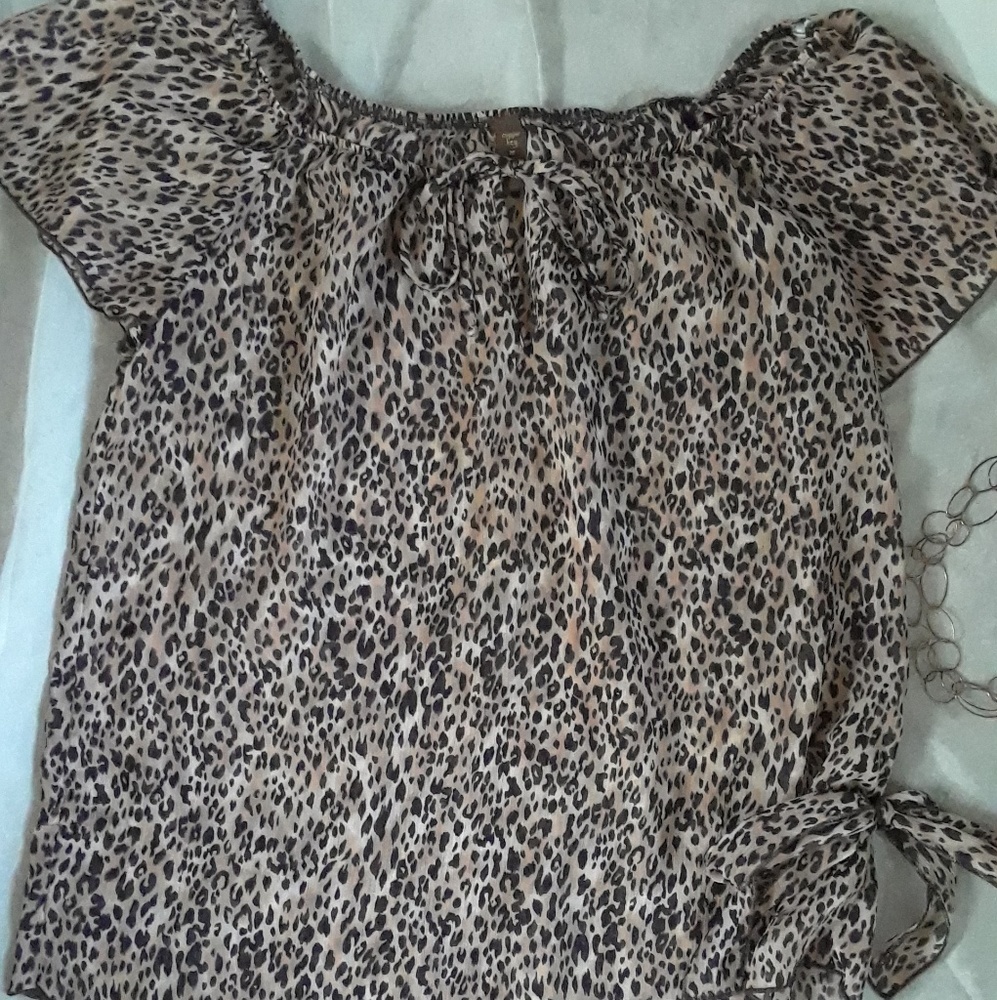Leopard print top.
